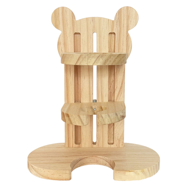 AOOOWER Hamster Water Bottle Holder Adjustable Wood Stand for Guinea Pig Small Pet Gift