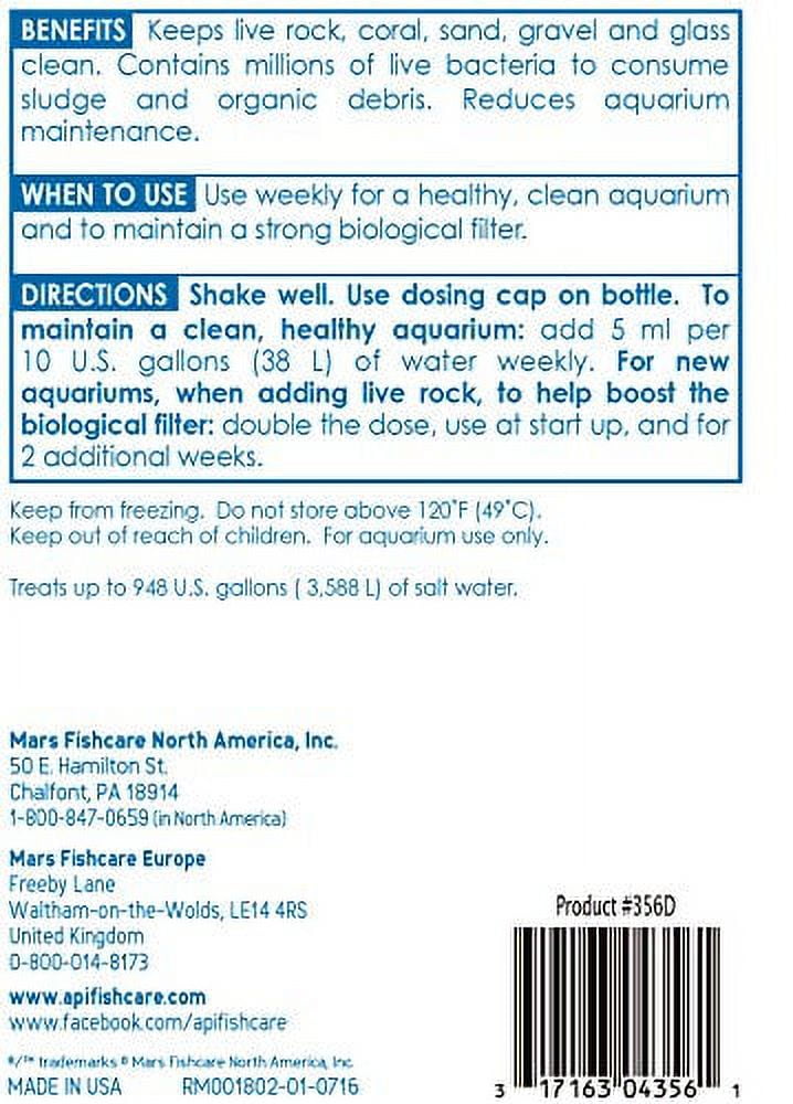 API Marine Stress Zyme Saltwater Aquarium Cleaning Solution 16-Ounce Bottle