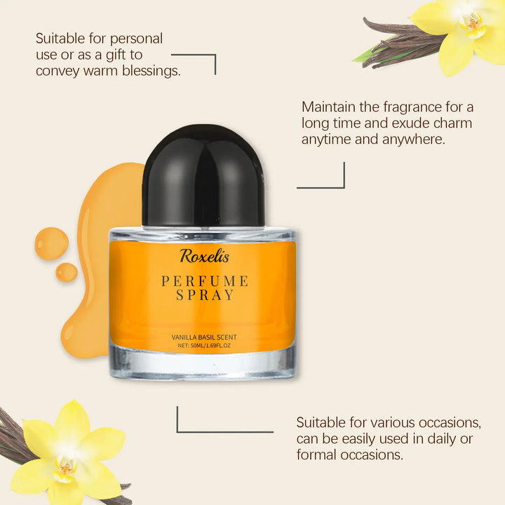 Roxelis Vanilla Basil Perfume – Floral & Lasting