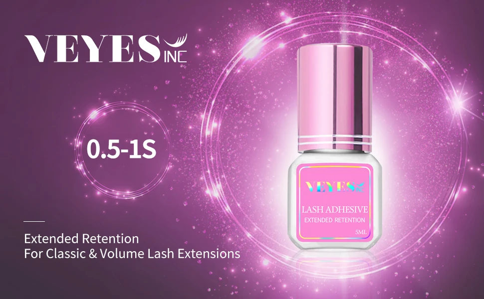 Veyes Inc 5ml Eyelash Extensions Glue Veyelash 1-2 Second Fast Drying Lash Adhesive 7 Weeks Retention Volume Glue Makeup Tools