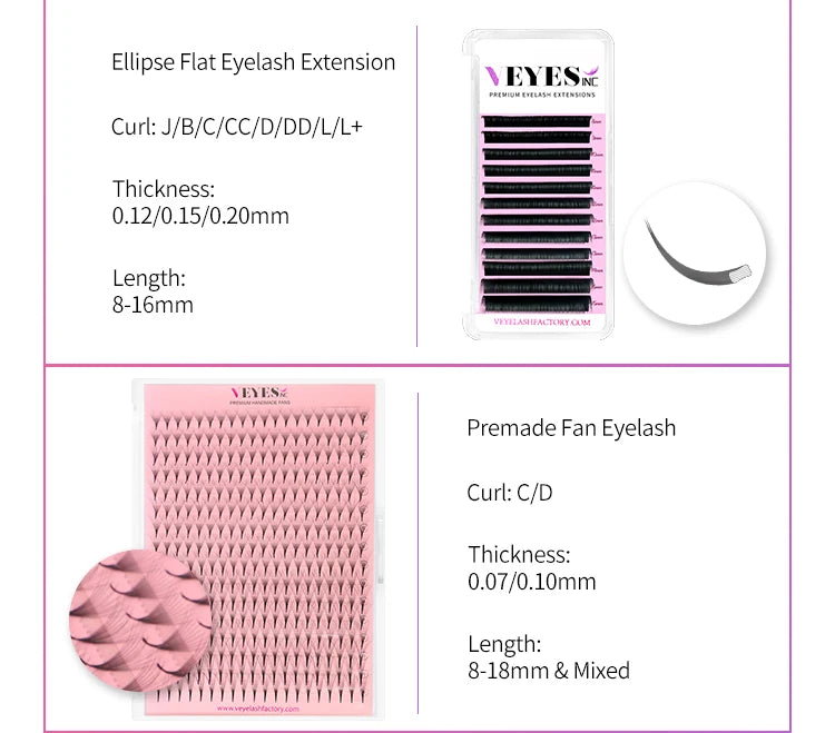 Veyes Inc 0.05mm Latte Brown Eyelash Extensions Veyelash Soft 8-16MM False Lashes Faux Mink Individual Volume Lashes Extensions