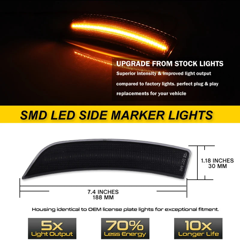 iJDM Car LED Bumper Side Marker Light For Subaru BRZ 2022-up,For Toyota 2022-up GR86,Replace OEM Single LED Front Sidemarkers