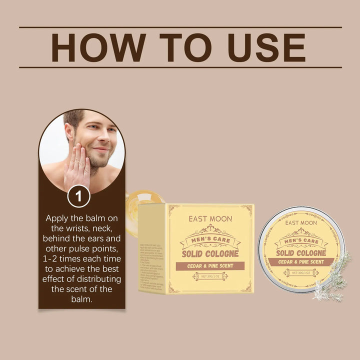 East Moon Men's Perfume Cedar Scent Balm Beard Balm Long Lasting Fragrance Wood Fragrance Fresh Release Men'S Charm Perfume