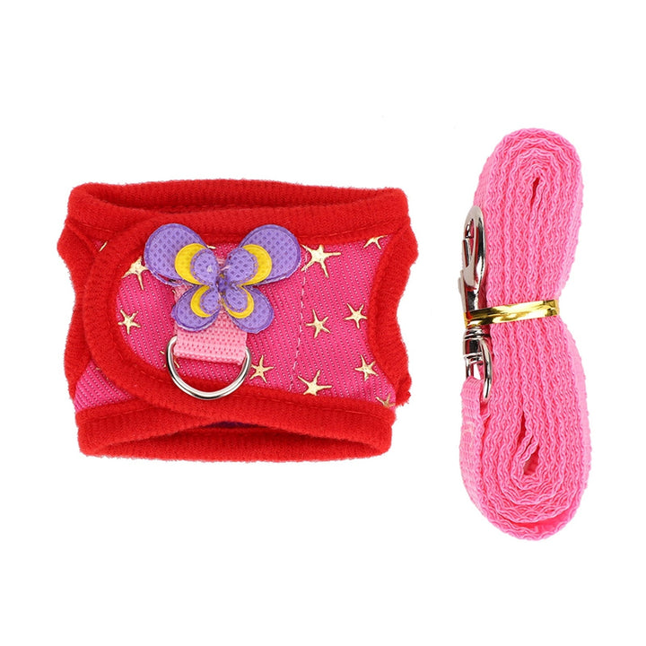 Adjustable Leash for Small Pets, Guinea Pigs & Hamsters Red M Rabbit Harness Set