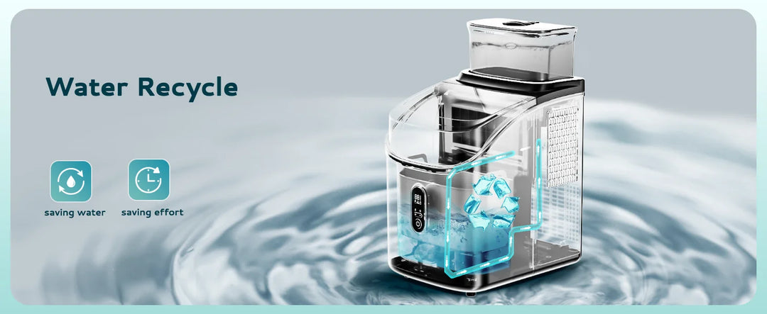 SIMZLIFE Ice Cube Maker Machine with External 34Lbs Water Tank 16Pcs Ready in 13 Mins 2 Ways to Add Water for Kitchen Office Bar