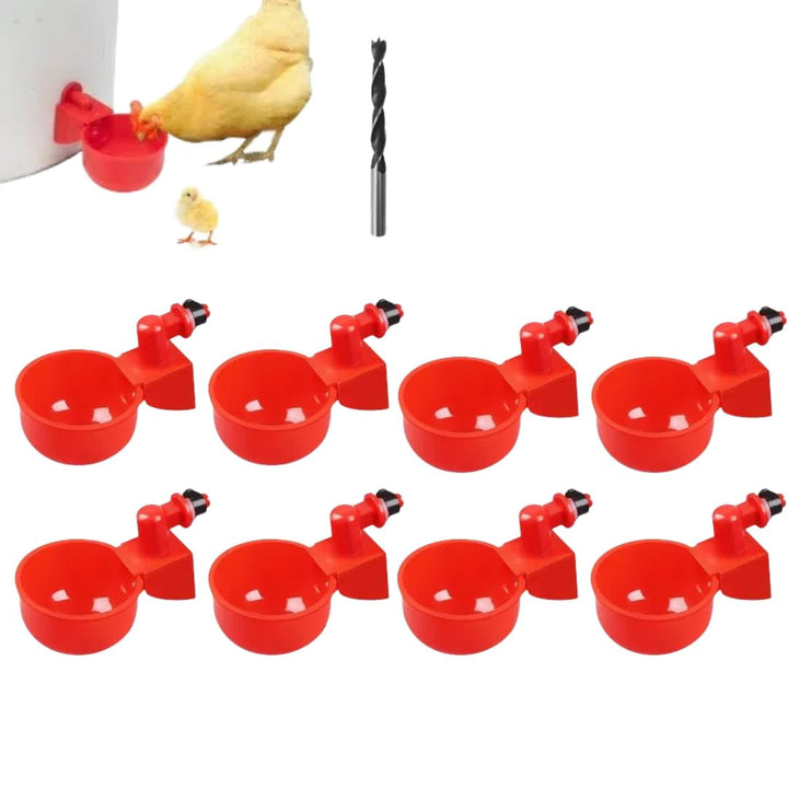 Automatic Chicken Water Cup Bird Coop 2025 New Chicken Waterer, Chicken Feeder and Waterer Set, Feeder Cups for Chicken Duck Goose (Red)