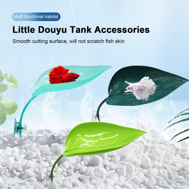 BULLPAW 3 Pcs Turtle Basking Platform Leaf Shape Bearded Dragon Basking Platform with Suction Cups Tree Frog Tank Accessories for Leopard Gecko Tank Decor
