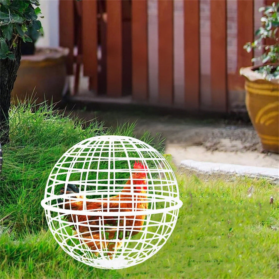 Ball-Shaped Mobile Chicken Coop - Rollable Outdoor Poultry Cage for Chickens, & Rabbits, Safe Walking Net Enclosure for Pet Safety & Farm Use, Round Movable Animal Pen