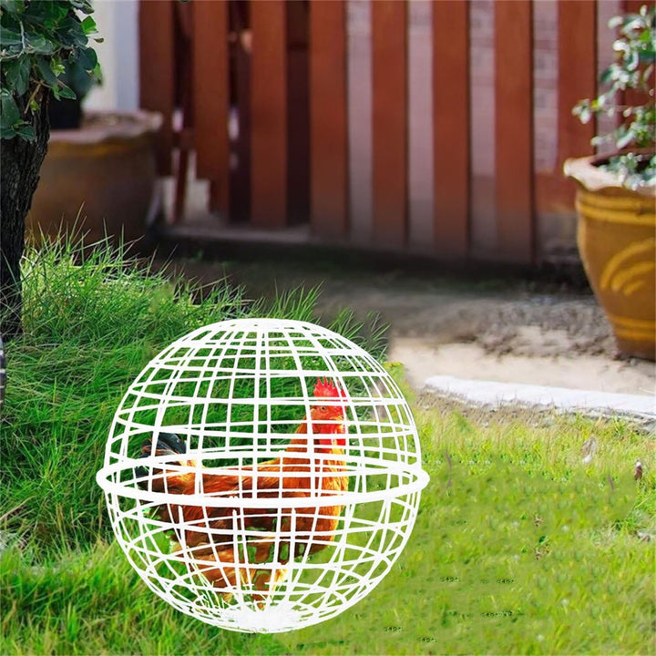 Ball-Shaped Mobile Chicken Coop - Rollable Outdoor Poultry Cage for Chickens, & Rabbits, Safe Walking Net Enclosure for Pet Safety & Farm Use, Round Movable Animal Pen
