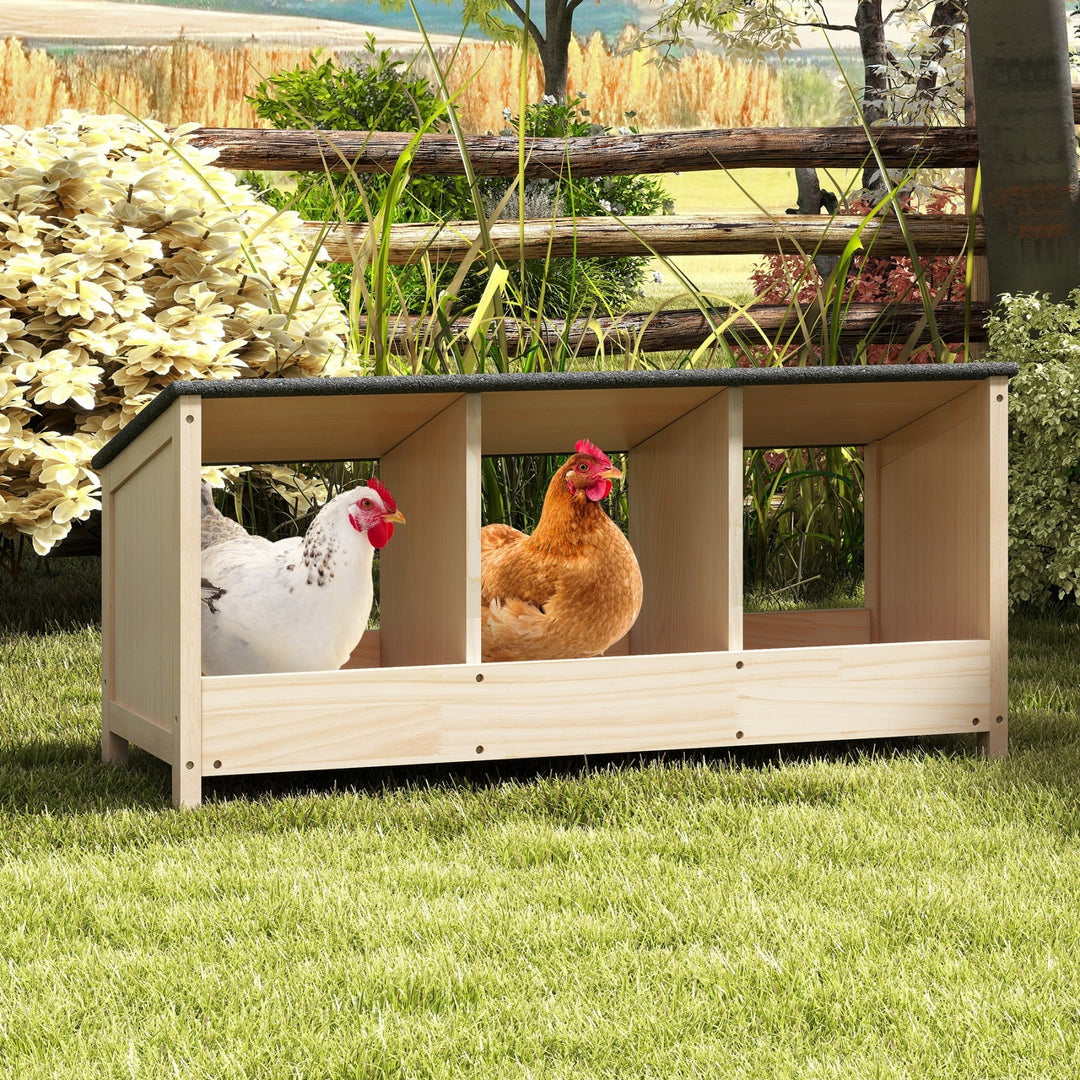 Chicken Coop with Waterproof Roof Wood Cage with 3 Nest Areas 33.9"x16.1"x11.8"