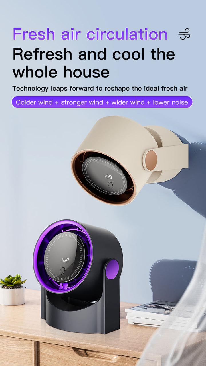 Xiaomi Smart Electric Fan 100 Speed Bladeless Fan USB Charging Desktop Silent Wall Mounted Air Conditioner Office Indoor Camping