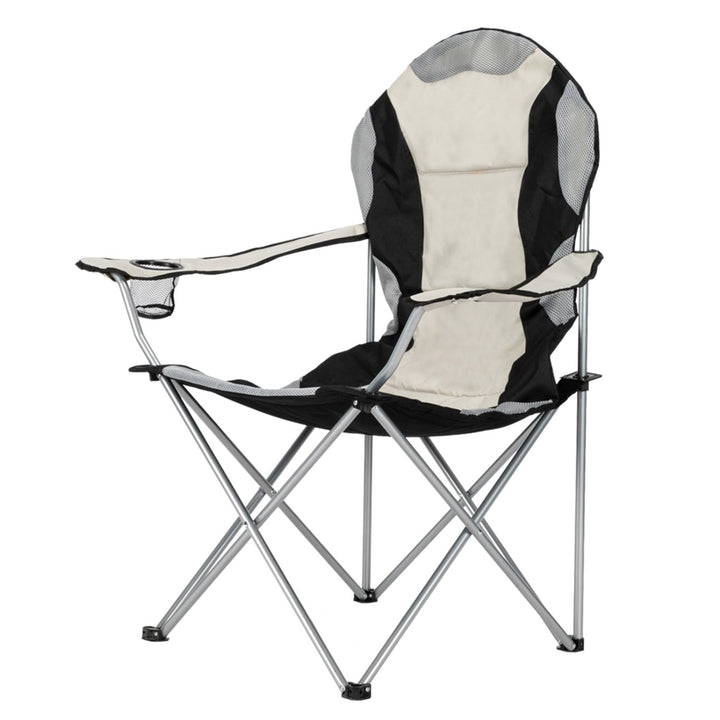 DECMAY Medium Camping Chair Fishing Chair Folding Chair Black Gray