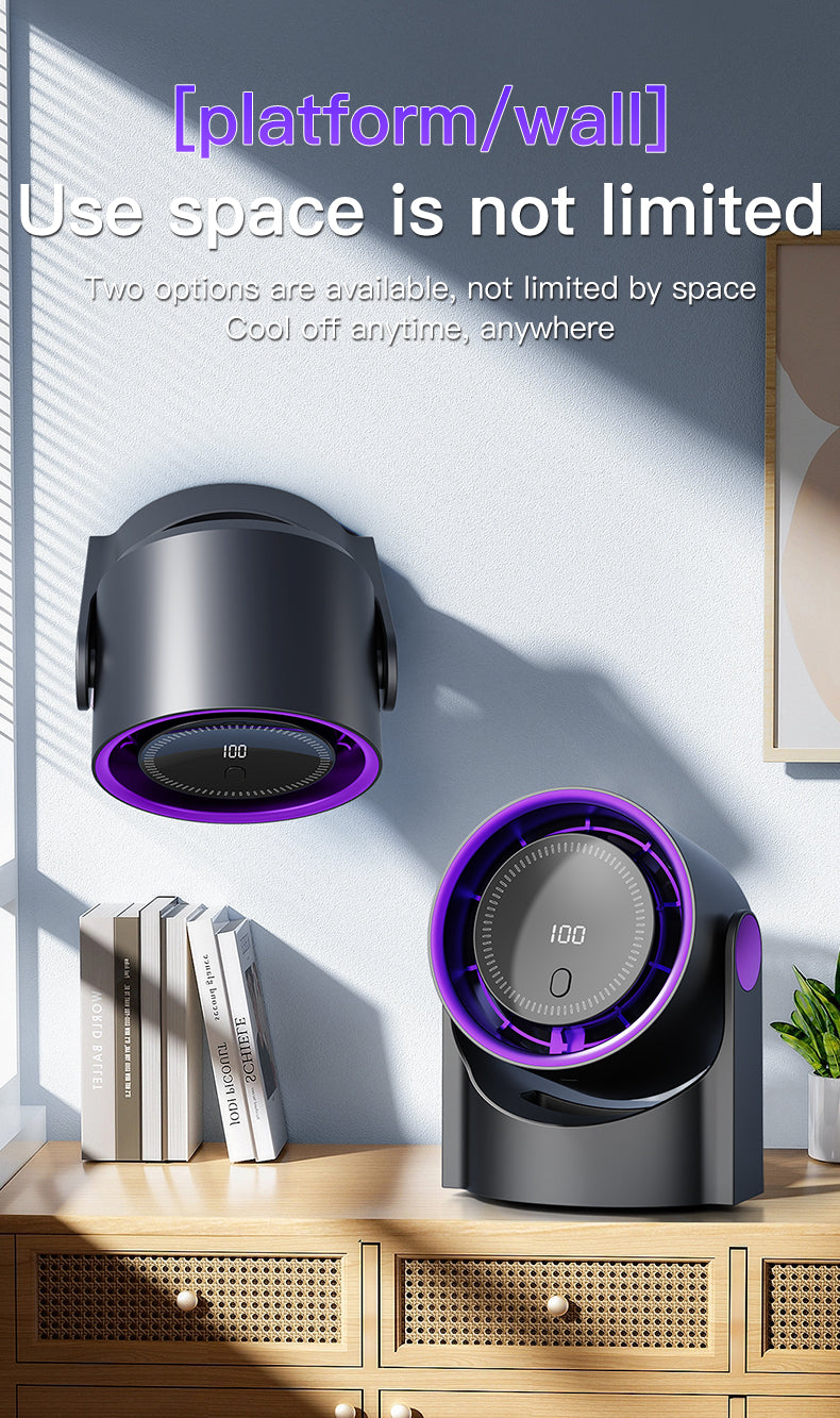Xiaomi Smart Electric Fan 100 Speed Bladeless Fan USB Charging Desktop Silent Wall Mounted Air Conditioner Office Indoor Camping