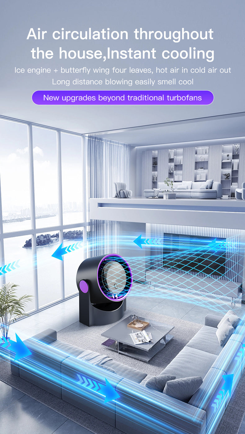 Xiaomi Smart Electric Fan 100 Speed Bladeless Fan USB Charging Desktop Silent Wall Mounted Air Conditioner Office Indoor Camping