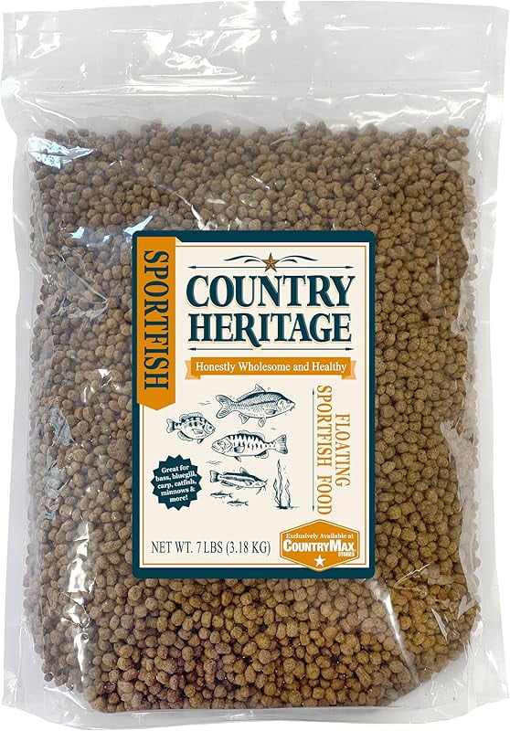 Floating Sportfish Game Fish Food – 32% Protein, 7 lb Bag – Ideal for Bass, Bluegill, Catfish, Carp, Minnows & More – Pond & Lake Use