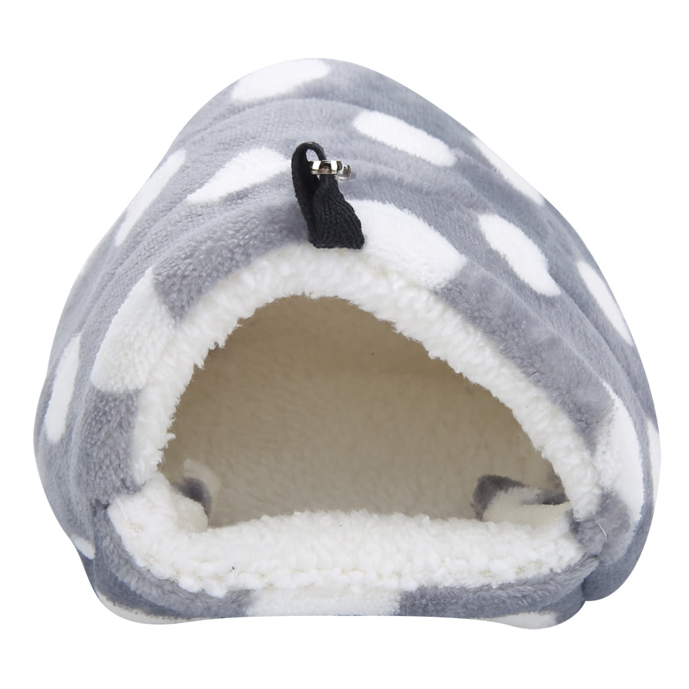 Gray Large Bed for Cozy Small Pet Sleepers Fluffy Dot Velvet Hamster Hammock
