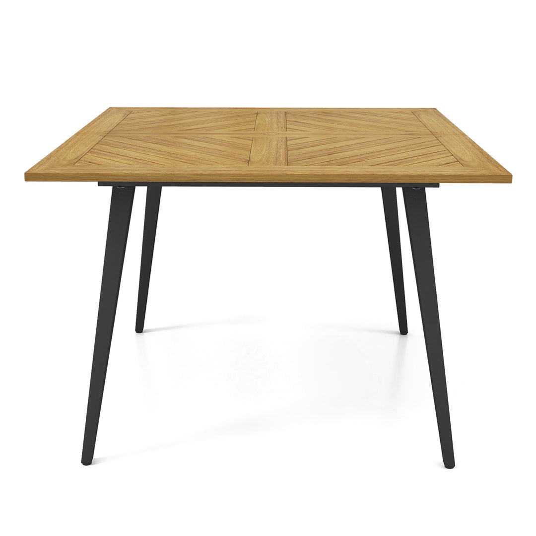 Gymax 42.5'' Outdoor Dining Table w/ 1.9'' Umbrella Hole Adjustable Foot Pads