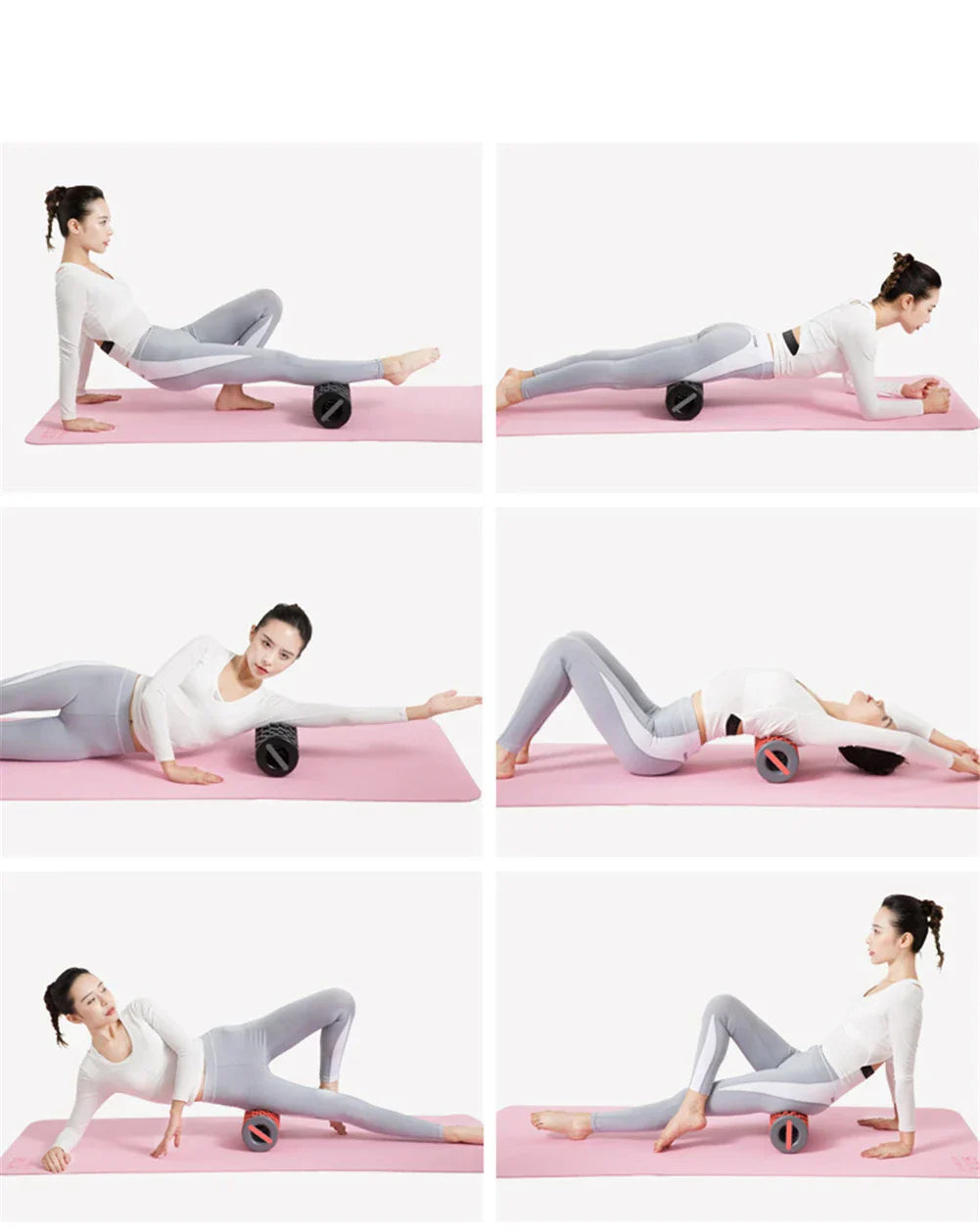 Adjustable Yoga Column ABS Massage Roller, Portable Yoga Brick for Leg, Back Muscle Axis, Relaxation, 13.3-35cm, THANKSLEE