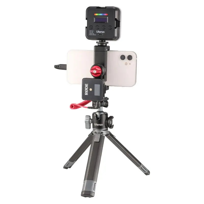 Ulanzi ST-27 Metal Vertical Shooting Phone Mount Holder Clip with Cold Shoe for Rode Wireless Go Microphone Video Light Vlog