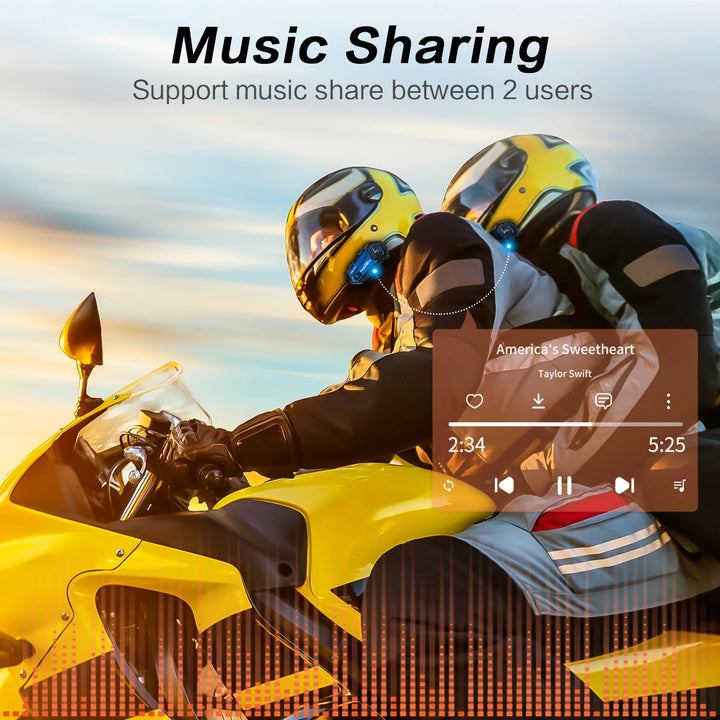 Fodsports M1-S Plus Motorcycle Helmet Intercom Bluetooth Headset,Moto Interphone,8 Riders 2000M,FM Radio,Music Sharing.
