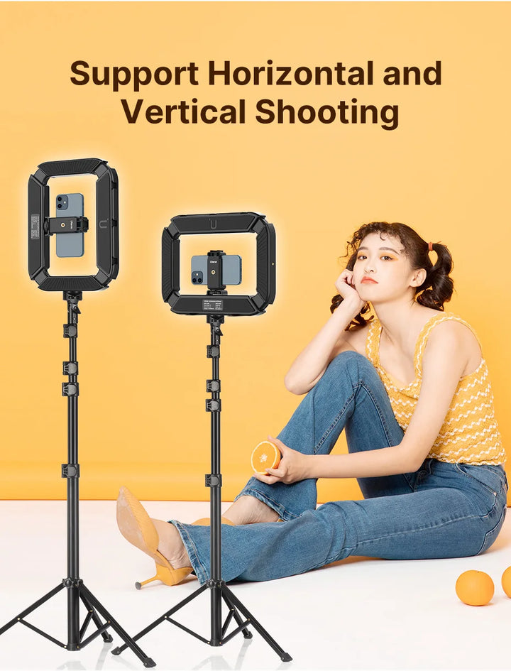 Ulanzi U-200 Ring Light Photography Led Video light BI-color Camera With phone clip cold shoe for Youtube Live Rig lamp