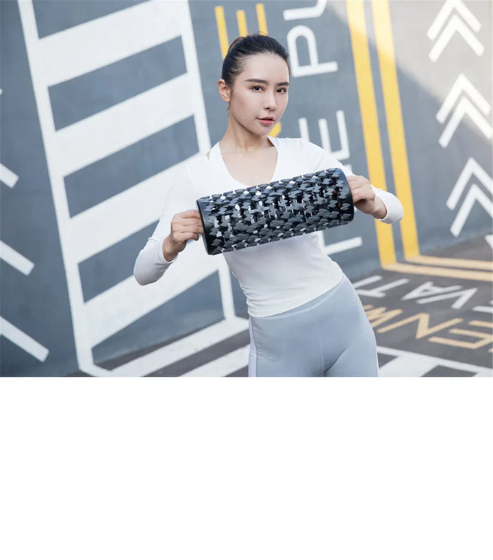 Adjustable Yoga Column ABS Massage Roller, Portable Yoga Brick for Leg, Back Muscle Axis, Relaxation, 13.3-35cm, THANKSLEE