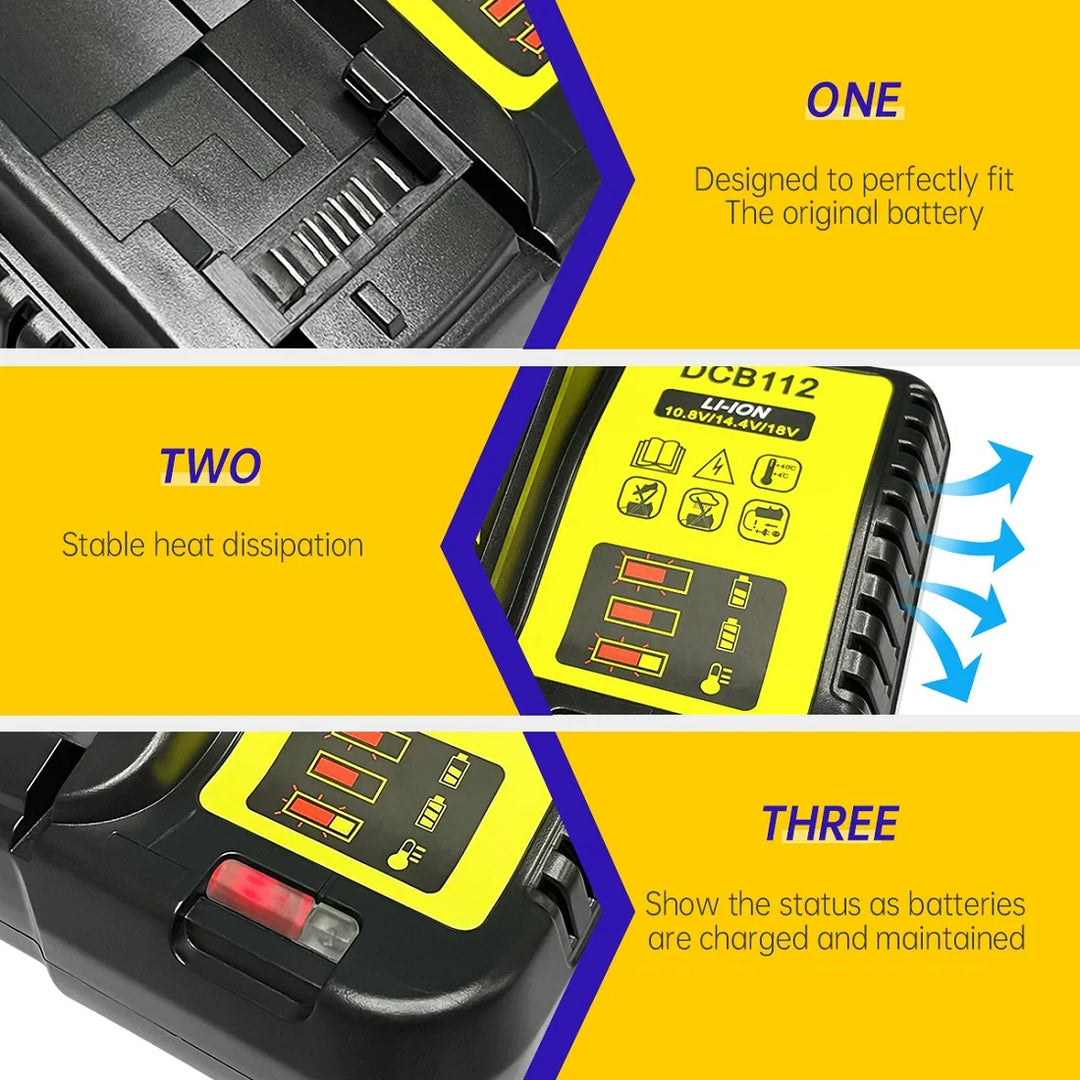 DCB102 DCB118 DCB112 Li-ion Battery Double Charging Dual USB Ports Charger For DeWalt 12V 14.4V 18V 20V DCB101 DCB200 DCB201