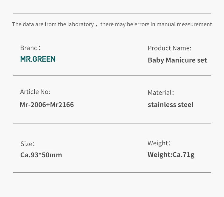 MR.GREEN Baby Safety Nail Scissors  Nail Care Clippers Cutter Newborn Baby Convenient Daily Nail File Shell Shear Manicure Tool