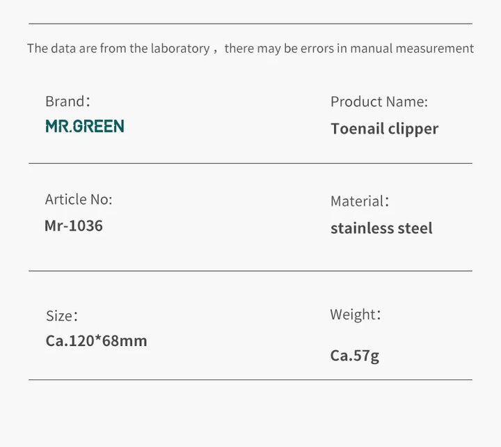 MR.GREEN ingrown Nail Clippers Toenail Cutter Stainless Steel Pedicure Tools Thick Toe Nail Correction Deep Into Nail Grooves