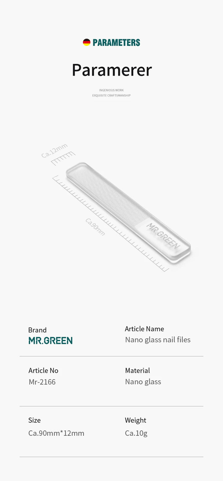 MR.GREEN  Nano Glass Nail Files Professional Polishing Manicure Art Tool  Washable make nails brighten easily like nail polish