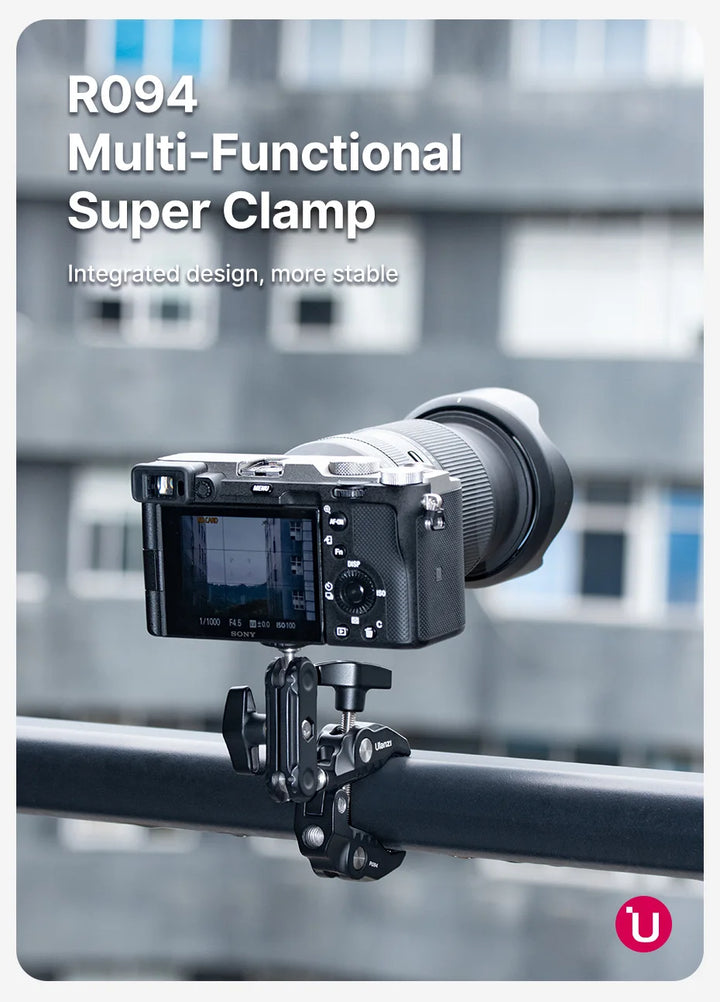 Ulanzi R094 Super Clamp Extend 1/4 3/8Thread for Magic Arm LED Fill Light Microphone Universal Ball HeadClamp LoadMax1.5kg