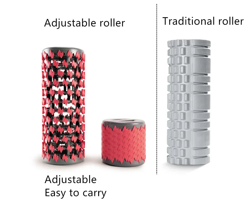 Adjustable Yoga Column ABS Massage Roller, Portable Yoga Brick for Leg, Back Muscle Axis, Relaxation, 13.3-35cm, THANKSLEE