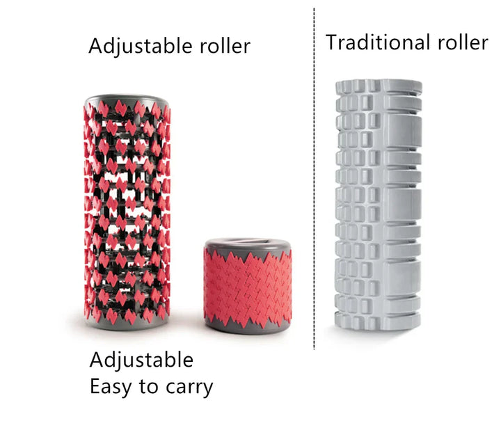 Adjustable Yoga Column ABS Massage Roller, Portable Yoga Brick for Leg, Back Muscle Axis, Relaxation, 13.3-35cm, THANKSLEE