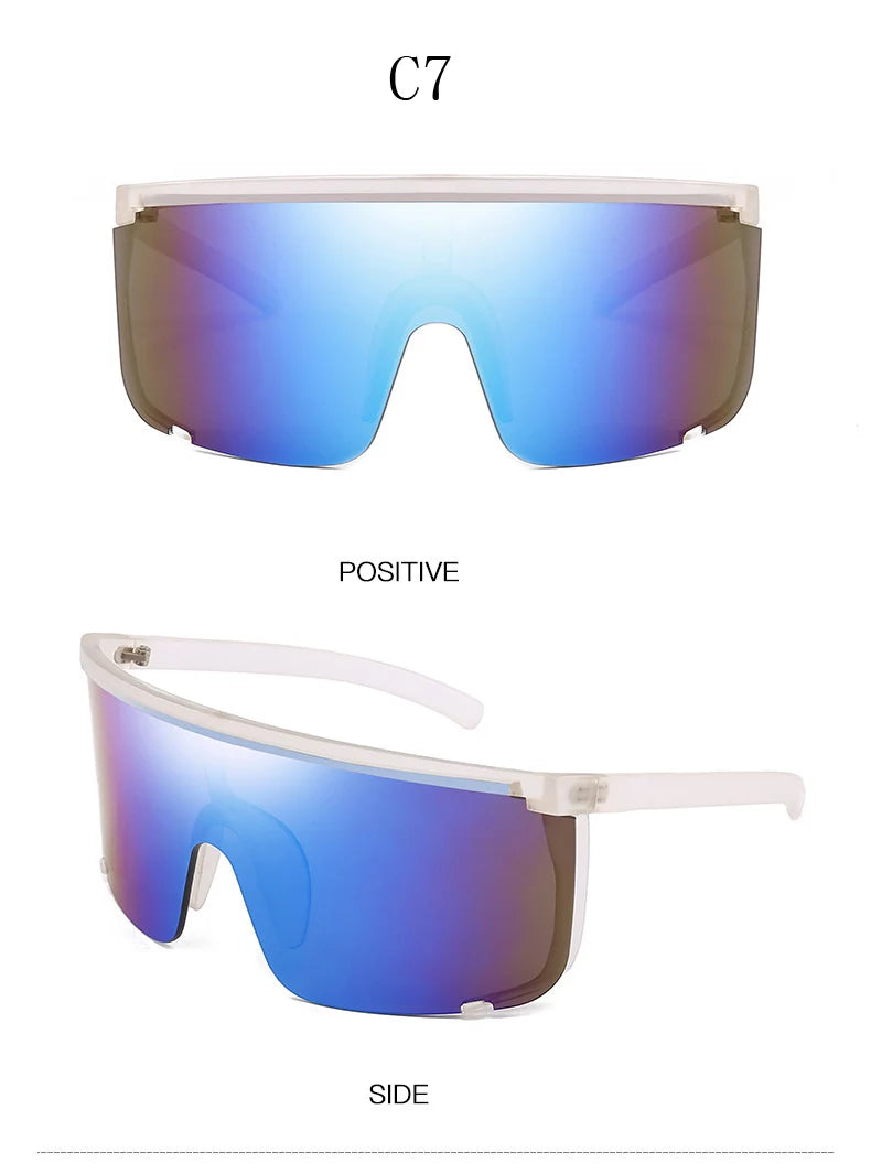 One Piece Sunglasses Men Onepiece 2021 Women Oversize Shield Visor Women Sexy Fashion Men Flat Top Windproof Sport Sunglasses