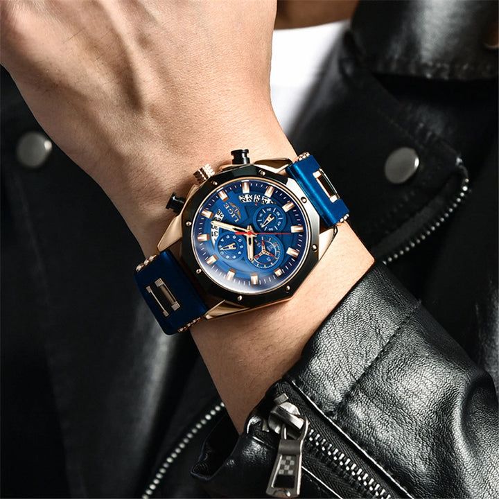 LIGE Brand Watch Men Silcone Sports Watches Men's Army Military Quartz Wristwatch Chronograph Male Clock Relogio Masculino+BOX