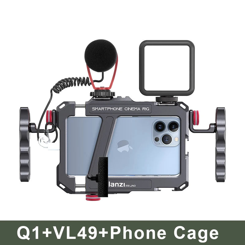 Ulanzi Lino Phone Cage Video Vlog Rig Handle For 5.4'' to 6.7'' iPhone X 11 12 13 14 Pro Max Android Phone Photography