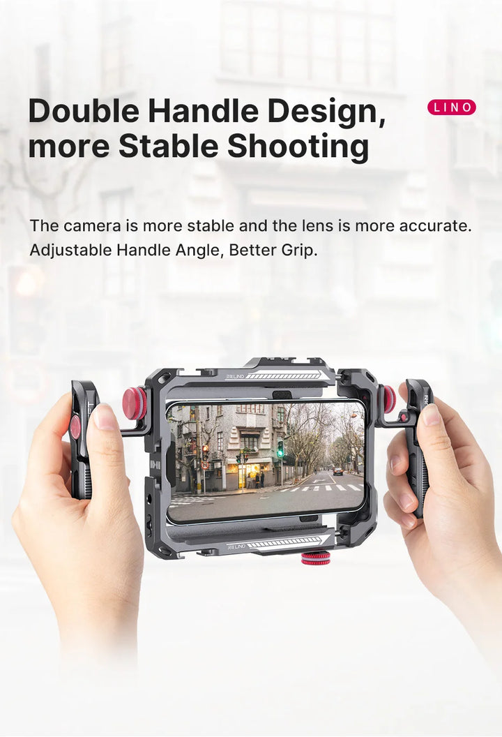 Ulanzi Lino Phone Cage Video Vlog Rig Handle For 5.4'' to 6.7'' iPhone X 11 12 13 14 Pro Max Android Phone Photography