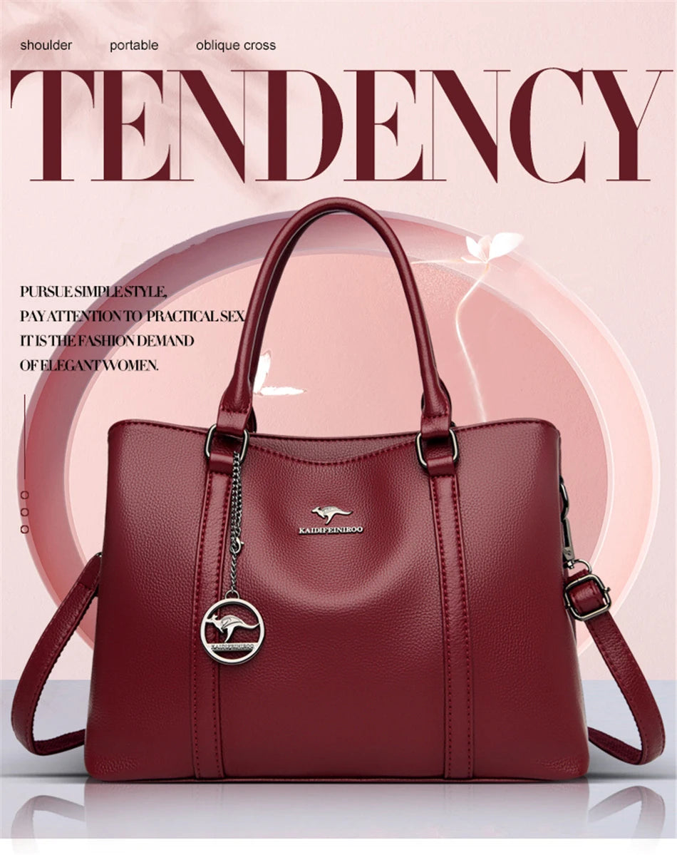 Genuine Brand Luxury Designer Women Bags High Quality Leather Shoulder Crossbody Messenger Tote Bag Large Handbag Purses