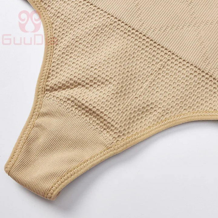 GUUDIA Womens High Waist Seamless Body Shaper Briefs Firm Control Tummy Sexy Thong Shapewear Panties Girdle Underwear Shapewear