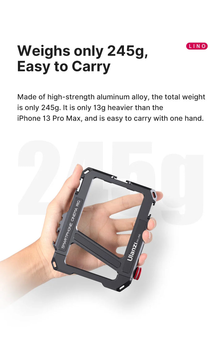 Ulanzi Lino Phone Cage Video Vlog Rig Handle For 5.4'' to 6.7'' iPhone X 11 12 13 14 Pro Max Android Phone Photography
