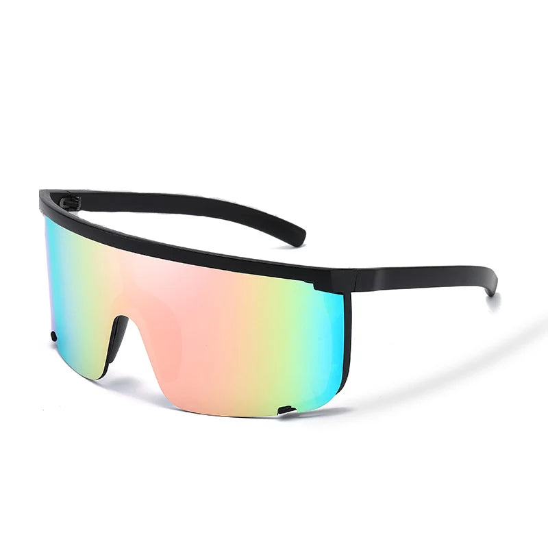 One Piece Sunglasses Men Onepiece 2021 Women Oversize Shield Visor Women Sexy Fashion Men Flat Top Windproof Sport Sunglasses