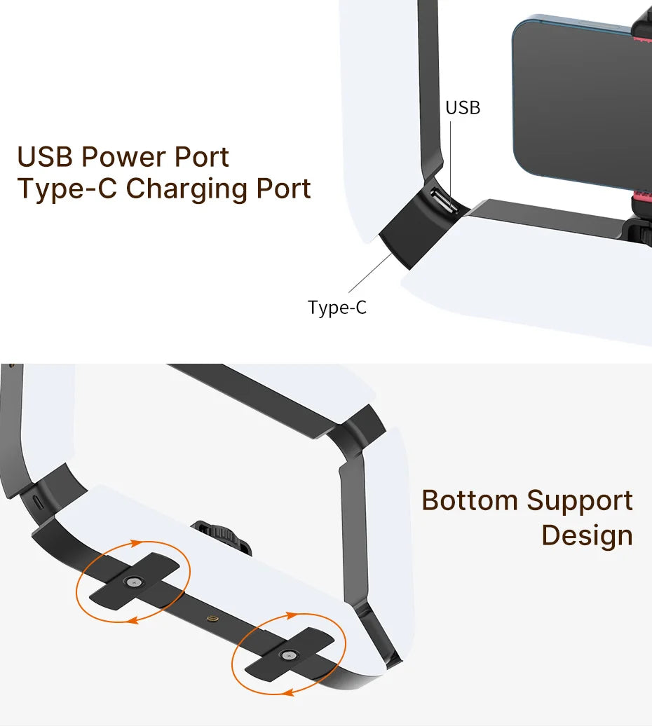 Ulanzi U-200 Ring Light Photography Led Video light BI-color Camera With phone clip cold shoe for Youtube Live Rig lamp