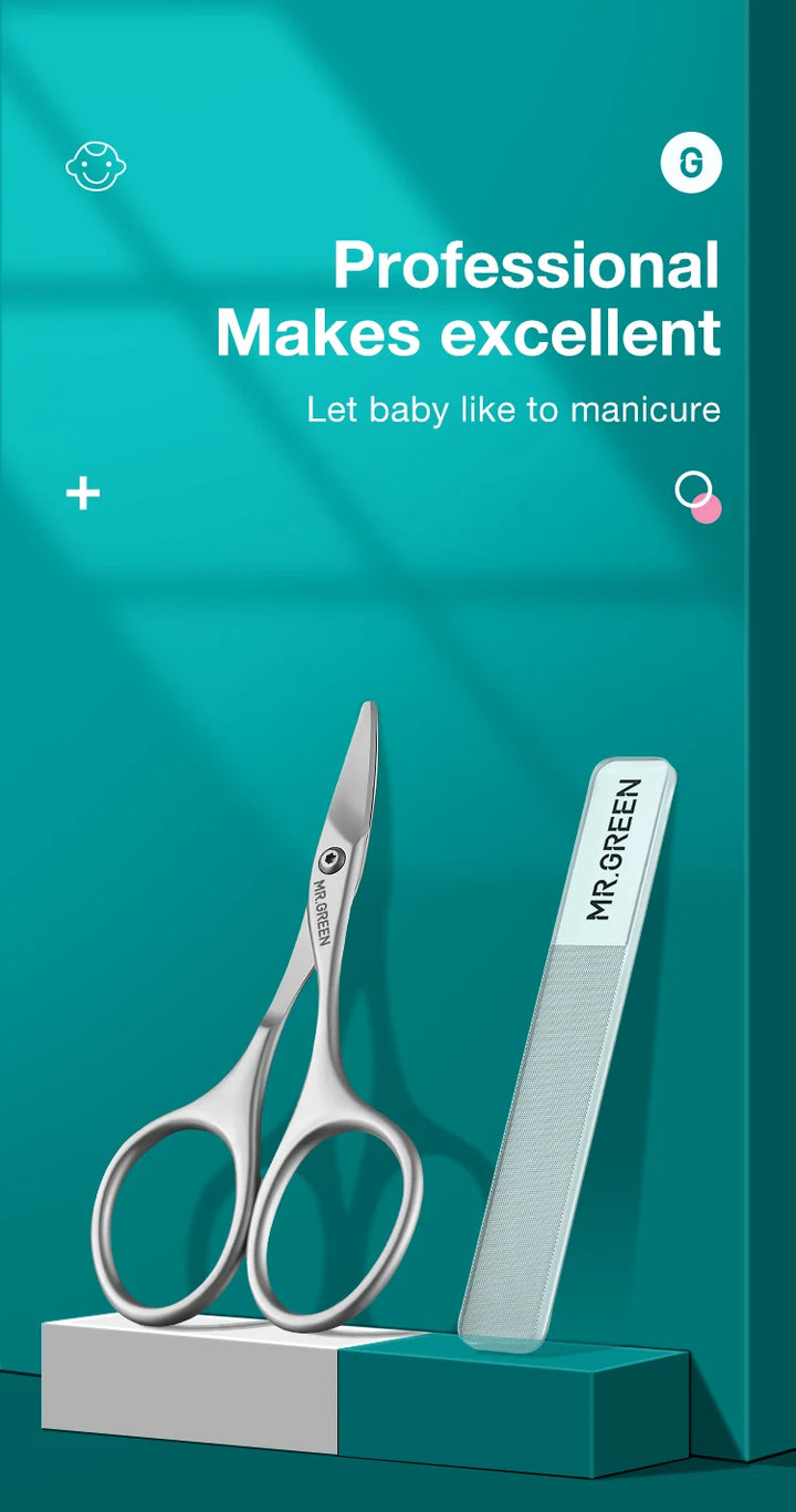 MR.GREEN Baby Safety Nail Scissors  Nail Care Clippers Cutter Newborn Baby Convenient Daily Nail File Shell Shear Manicure Tool