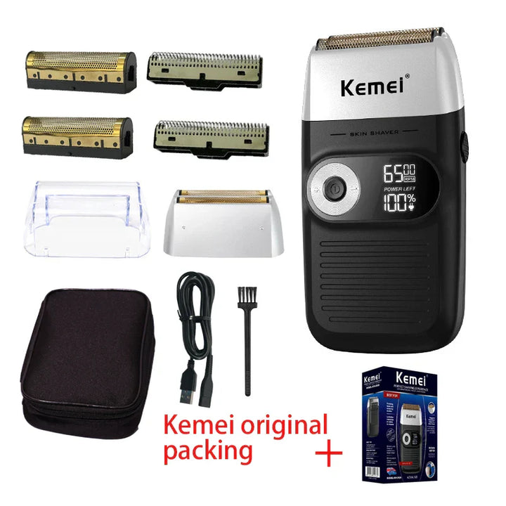 Kemei Electric Shaver Men Rechargeable Beard Shaver Electric Razor Floating Barber Hair Trimmer Face Care Shaving Machine