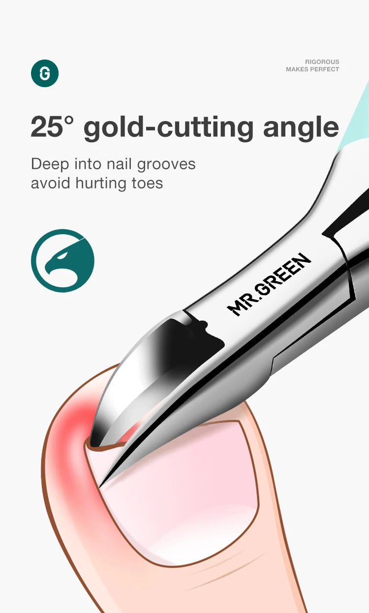 MR.GREEN ingrown Nail Clippers Toenail Cutter Stainless Steel Pedicure Tools Thick Toe Nail Correction Deep Into Nail Grooves