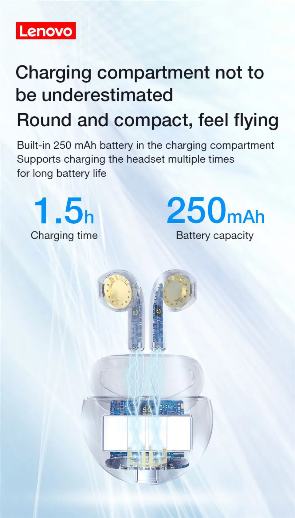 Original Lenovo HT38 TWS Earphone Wireless Bluetooth 5.0 Headphones Stereo Bass With Microphone Noise Reduction Mini Headset