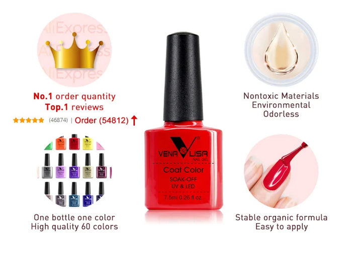 VENALISA VIP4 Kit Nail Gel Polish HEMA FREE Full Coverage 36/60 Color Gel Pigment Professional Nail Art Long-lasting Gel Varnish