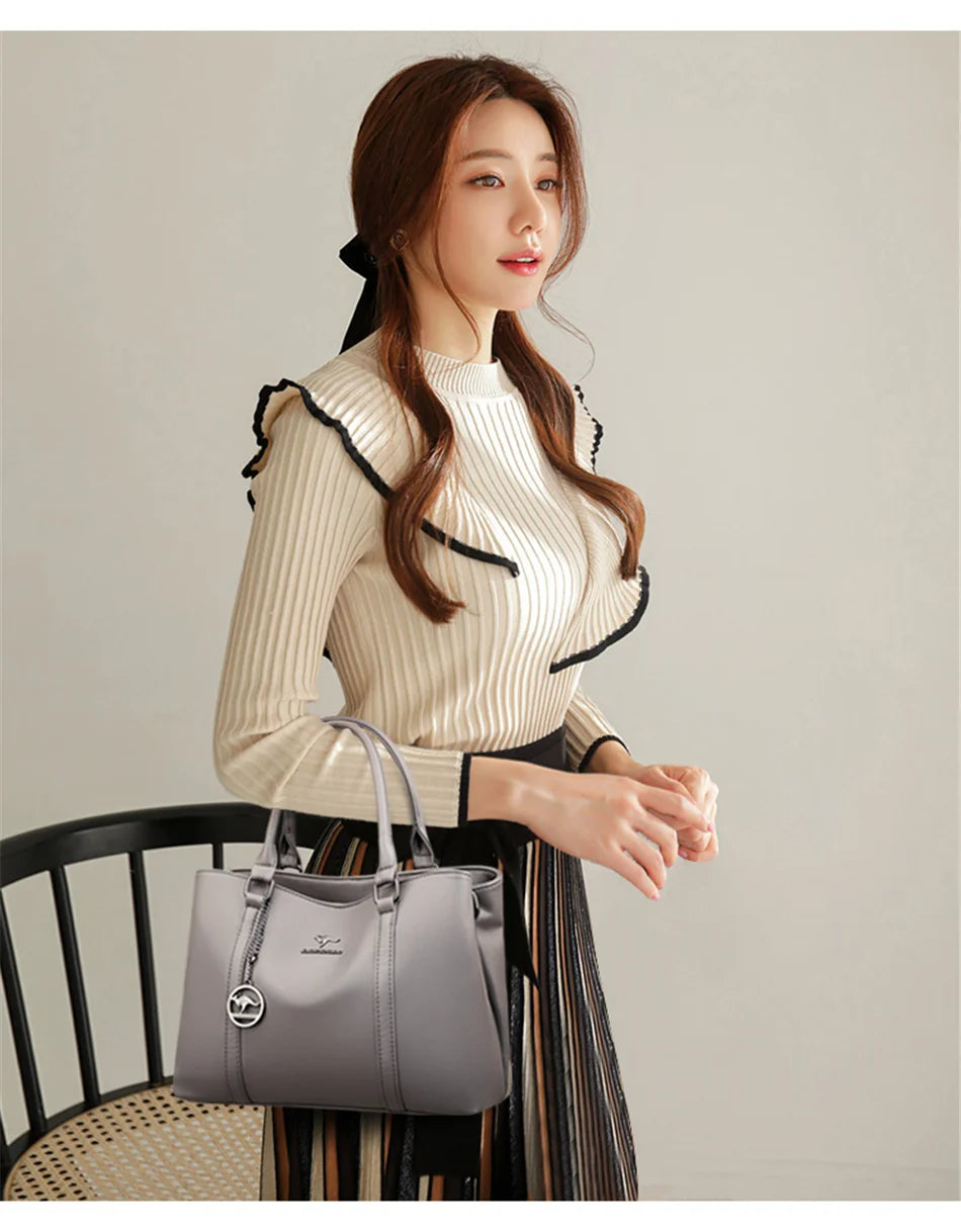 Genuine Brand Luxury Designer Women Bags High Quality Leather Shoulder Crossbody Messenger Tote Bag Large Handbag Purses