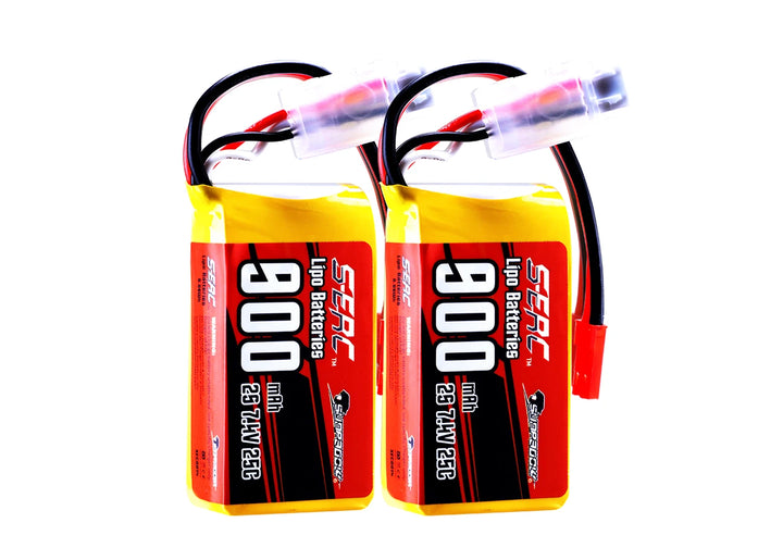 2packs Sunpadow 2S 7.4V Lipo Battery 900mAh 1350mAh 20C 25C Soft Pack with JST XT30 Plug for RC Airplane Quadcopter Helicopter