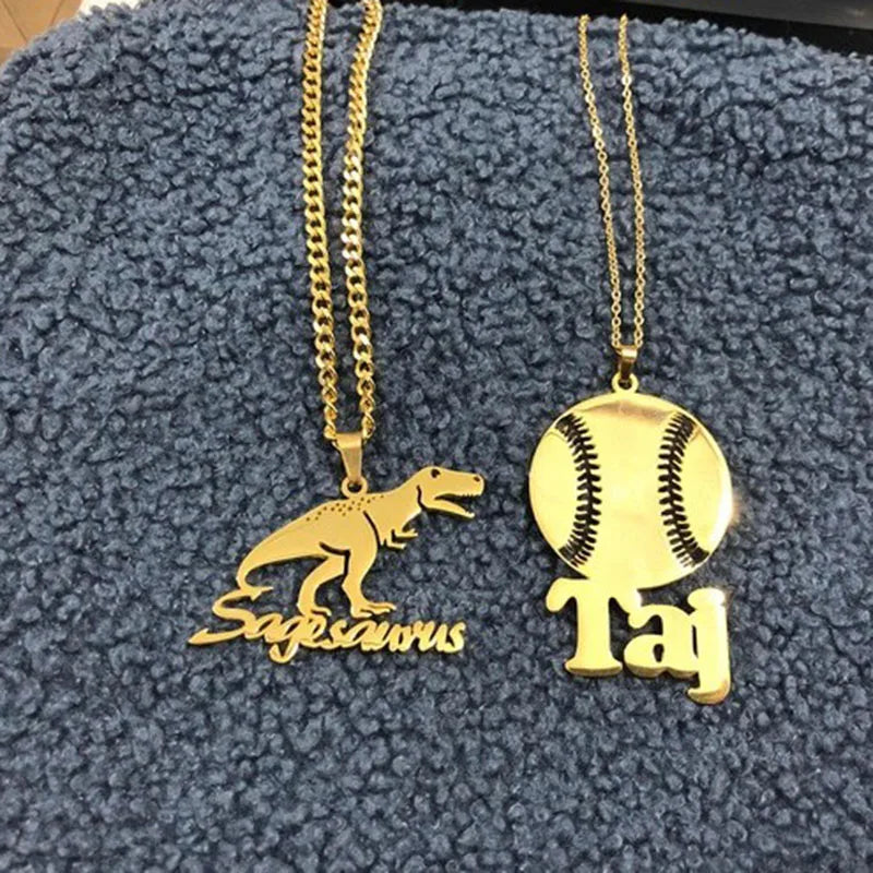 Custom Any Cartoon Character With Name Necklaces Nameplate Jewelry Stainless Steel Personalised Label Logo Letter Necklace BFF